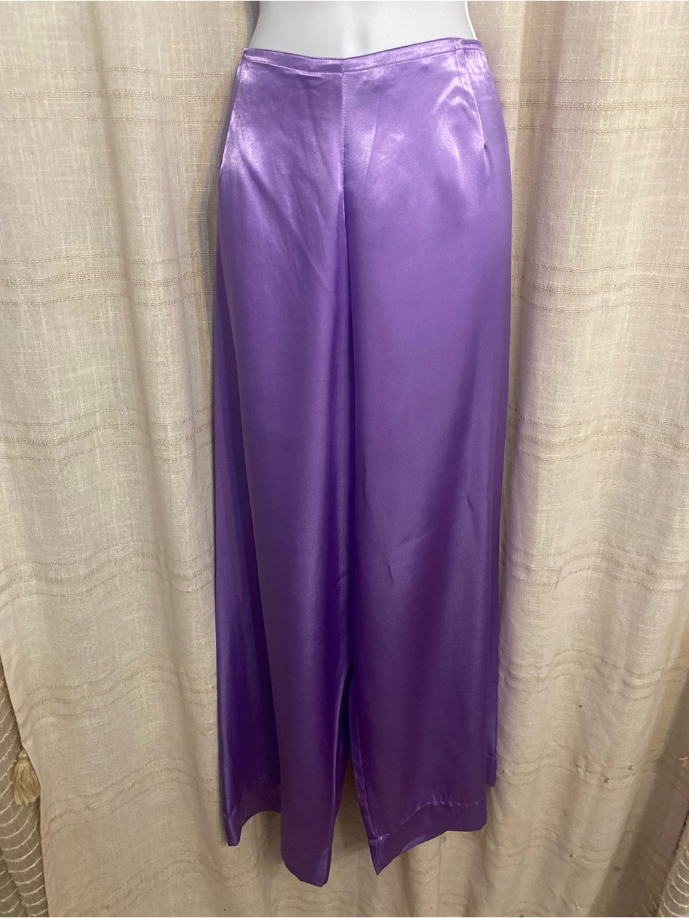 VTG Silver Dragon Chiffon Ao Dai Tunic Pants Set Purple Floral Y2K Fits Small - Picture 13 of 16